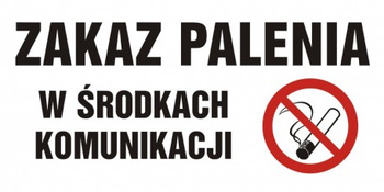 Znak Zakaz palenia w środkach komunikacji na Folii Samoprzylepnej (NE024)