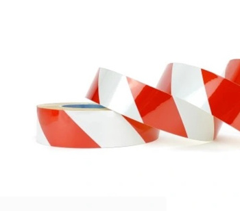 Taśma odblaskowa biało czerwona 25mm/5m