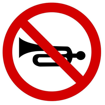 Znak zakazu METALOWY (B29) Zakaz używania sygnałów dźwiękowych