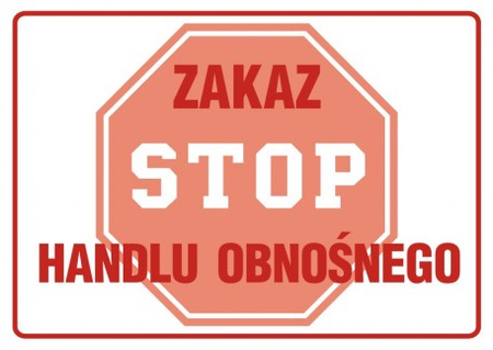 Znak Zakaz handlu obnośnego na Płycie PCV (ND017)