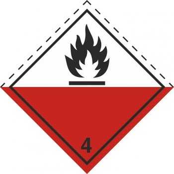 Znak materiały samozapalne na Folii Samoprzylepnej (MB113)