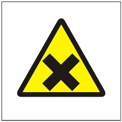 Znak ostrzeżenie przed preparatami drażniącymi na Folii Samoprzylepnej (318)