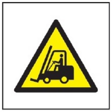 Znak ostrzeżenie przed urządzeniami do transportu poziomego na Folii Samoprzylepnej (W14) (ISO 7010)
