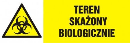 Znak Teren skażony biologicznie płyta zwykła PCV (NA002)