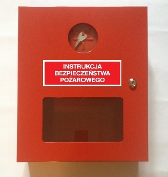Szafka na instrukcję bezpieczeństwa pożarowego z okienkiem