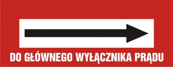 Znak do głównego wyłącznika prądu na płycie PCV (BC124P)