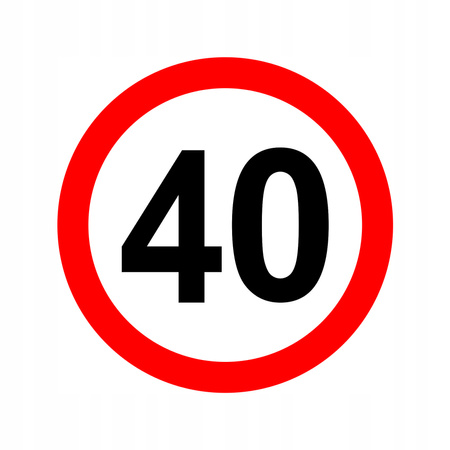 Nalepka limit prędkości 40 km/h