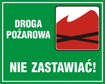 Znak Droga pożarowa nie zastawiać (OB038)