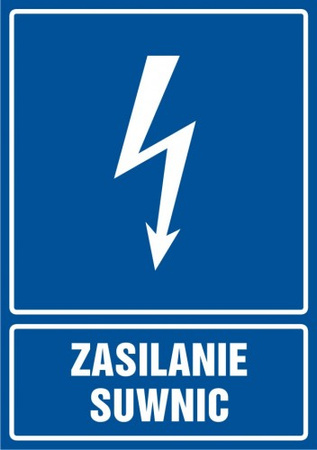 Znak Zasilanie suwnic na płycie PCV (HG037)