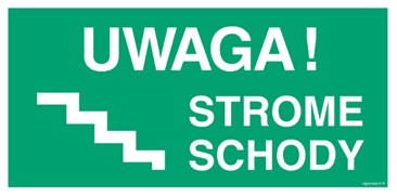 Znak uwaga strome schody prawostronne (AC025) Signproject