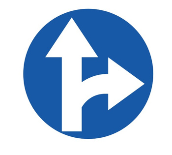 Znak nakazu METALOWY (C6) Nakaz jazdy prosto lub w prawo