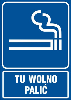 Znak Tu wolno palić na płycie PCV (RB025)
