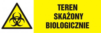 Znak Teren skażony biologicznie płyta zwykła PCV (NA002)