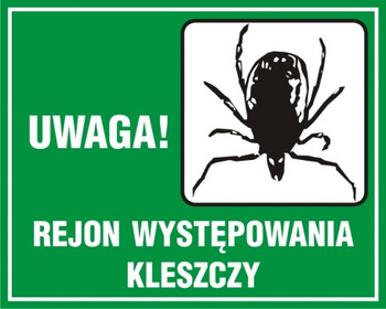 Znak Uwaga! Rejon występowania kleszczy (OB034)