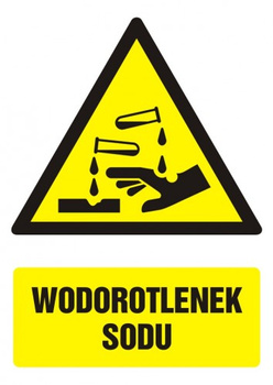 Znak Wodorotlenek sodu na Folii Samoprzylepnej (GF010)