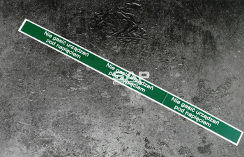 Etykieta serwisowa oryginalna GW6 nie gasić urządzenia pod napięciem pasek zielony Ogniochron