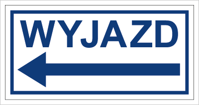 Znak wyjazd w lewo na płycie PCV (704-04)