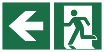 Znak Kierunek do wyjścia ewakuacyjnego w lewo (E01-LL) (ISO 7010) Techem