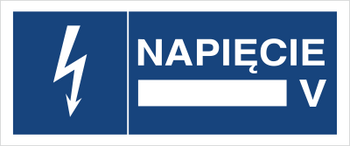 Znak Napięcie...V na Folii Samoprzylepnej (530-10b)