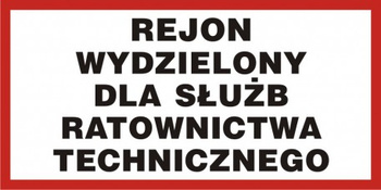 Znak Rejon wydzielony dla służb ratownictwa technicznego (PB105)