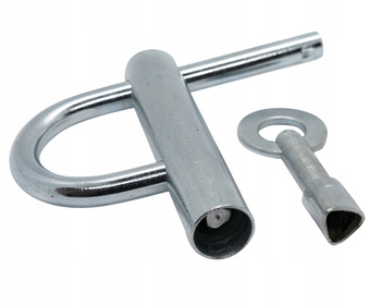 Kłódka energetyczna, duża, i klucz na trójkąt 9mm