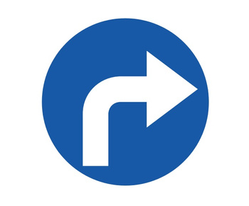 Znak nakazu METALOWY (C2) Nakaz jazdy w prawo za znakiem