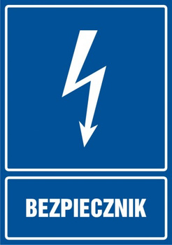 Znak Bezpiecznik na Folii Samoprzylepnej (HG011)