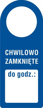Zawieszka - Chwilowo zamknięte na płycie PCV (TC013)