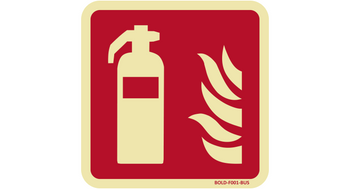 Znak F001-BUS Gaśnica w autobusach i autokarach