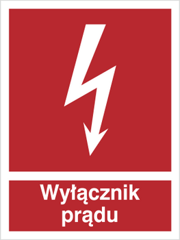 Znak wyłącznik prądu na Folii Świecącej (219-01)
