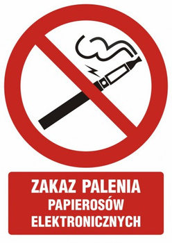 Znak Zakaz palenia papierosów elektronicznych na płycie PCV (GC070)
