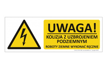 Znak Uwaga! Kolizja z uzbrojeniem podziemnym (T314)