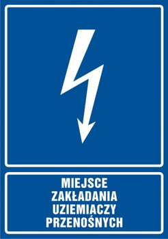 Znak Miejsce zakładania uziemiaczy przenośnych na Folii Samoprzylepnej (HG036)