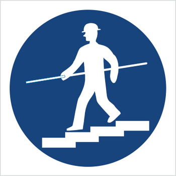 Znak nakaz trzymania się poręczy na Folii Samoprzylepnej (434)