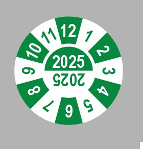 Kółko z datą do kontrolek 2025 arkusz 100 szt