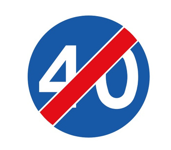 Znak nakazu METALOWY (C15) Koniec prędkości minimalnej 40 km/h