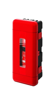 Szafka na gaśnicę 9kg plastikowa z okienkiem czerwono-czarna