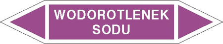 Tabliczka na rurociągi Wodorotlenek sodu znak na Folii Samoprzylepnej (R-KZ26)