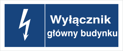 Znak Wyłącznik główny budynku na Folii Samoprzylepnej (530-04b)