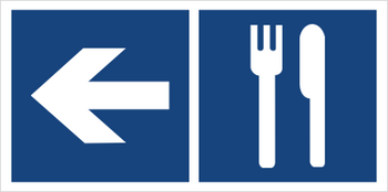 Znak restauracja (kierunek w lewo) mniejszy na Folii Samoprzylepnej (865-11)