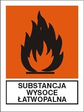 Znak substancja wysoce łatwopalna na płycie PCV (700-08)