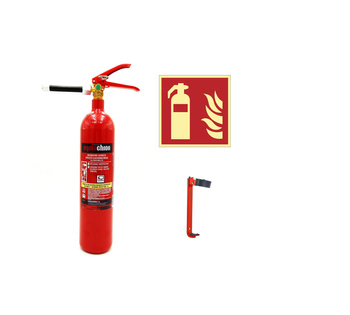 Zestaw urządzenie gaśnicze do elektroniki (gaśnica z UDT+znak+wieszak) - OGNIOCHRON