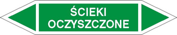 Tabliczka na rurociągi Ścieki oczyszczone znak na Folii Samoprzylepnej (R-W08)