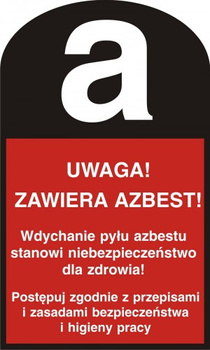 Znak Uwaga! Zawiera azbest (LD003)
