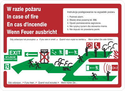 Znak Instrukcja piktograficzna schodami w górę w lewo (222 XK-60)