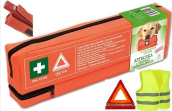 Apteczka samochodowa pierwszej pomocy Combi plus DIN 13164 + trójkąt + kamizelka