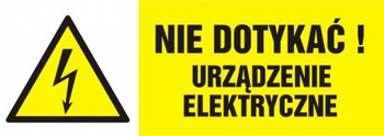 Znak Nie dotykać! Urządzenie elektryczne na płycie PCV (HB001)