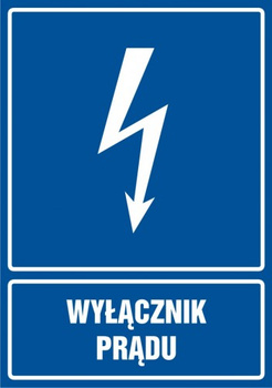 Znak Wyłącznik prądu na Folii Samoprzylepnej (HG019)