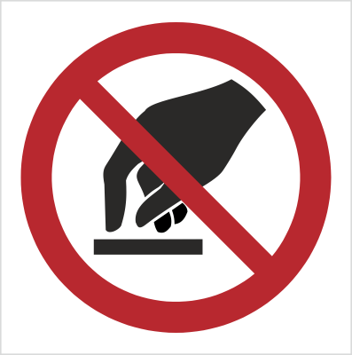 Znak Nie dotykać na płycie PCV (P10) (ISO 7010)