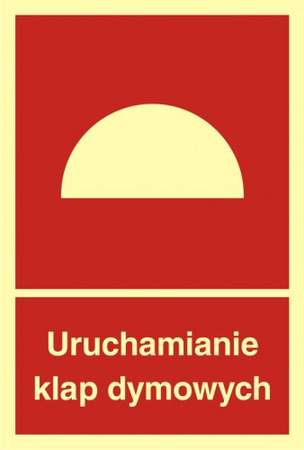 Znak uruchamianie klap dymowych na płycie PCV (BB002)